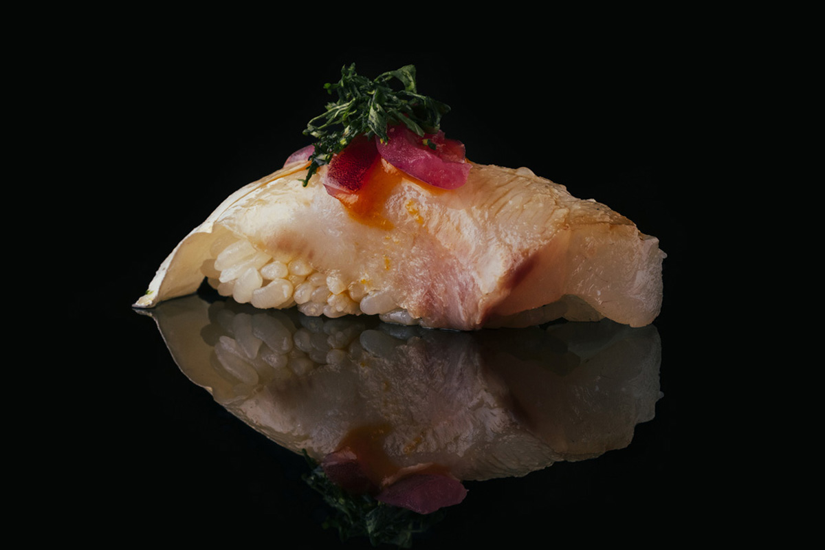 Delicious ham on black background